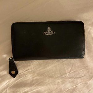 Vivienne Westwood Orb Logo Leather Zip Around Wallet